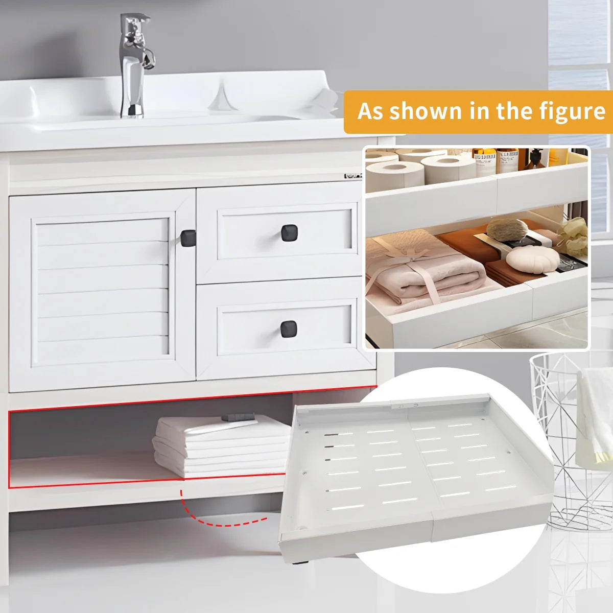 Extendable Pull-Out Cabinet Drawer Organizer - Heavy Duty Sliding Pantry Shelves for Under-Sink Storage