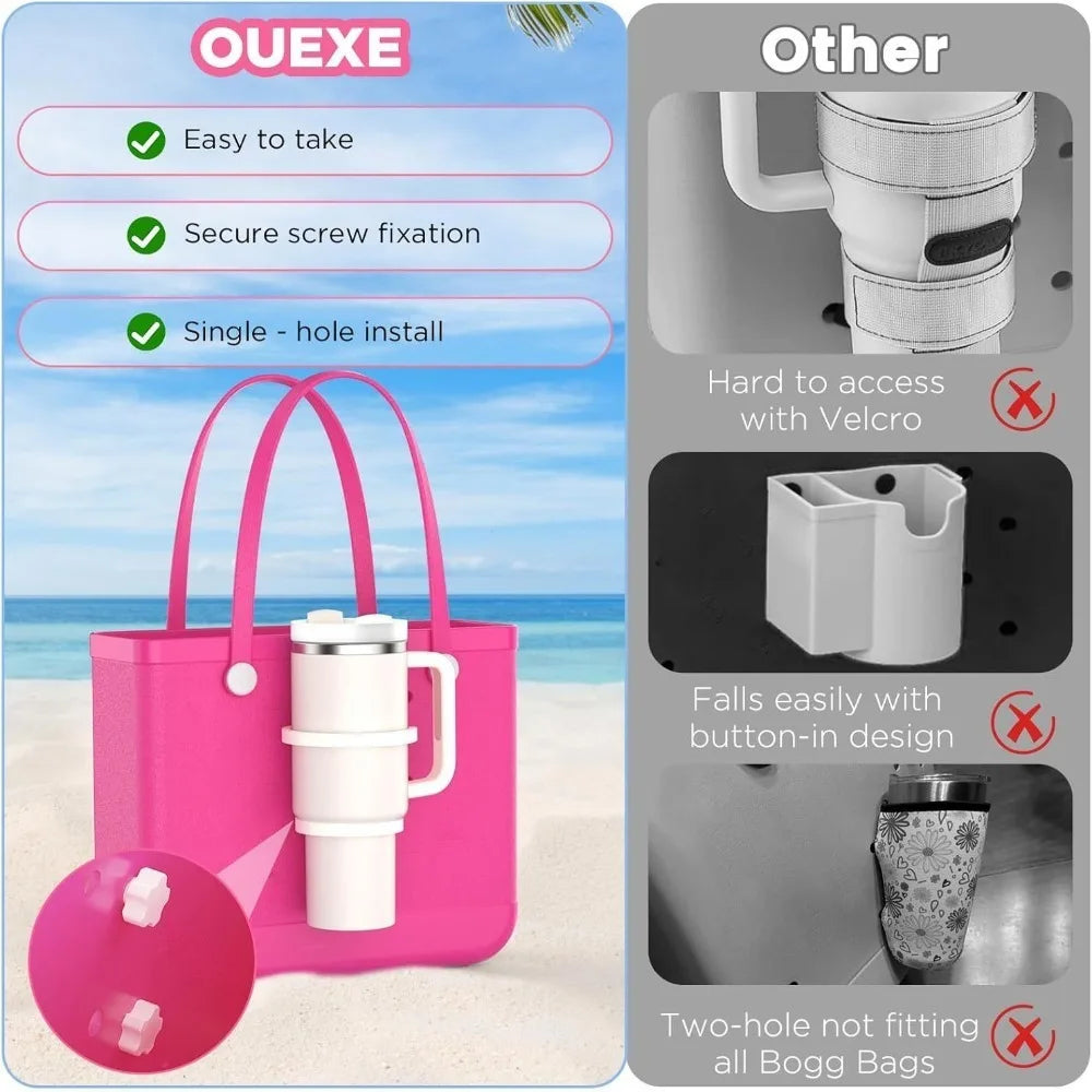 New 2Pcs Silicone Cup Holder for Bogg Bag Portable Anti-Slip Drinks Bottle Case Can Cup Holder for 16-40Oz
