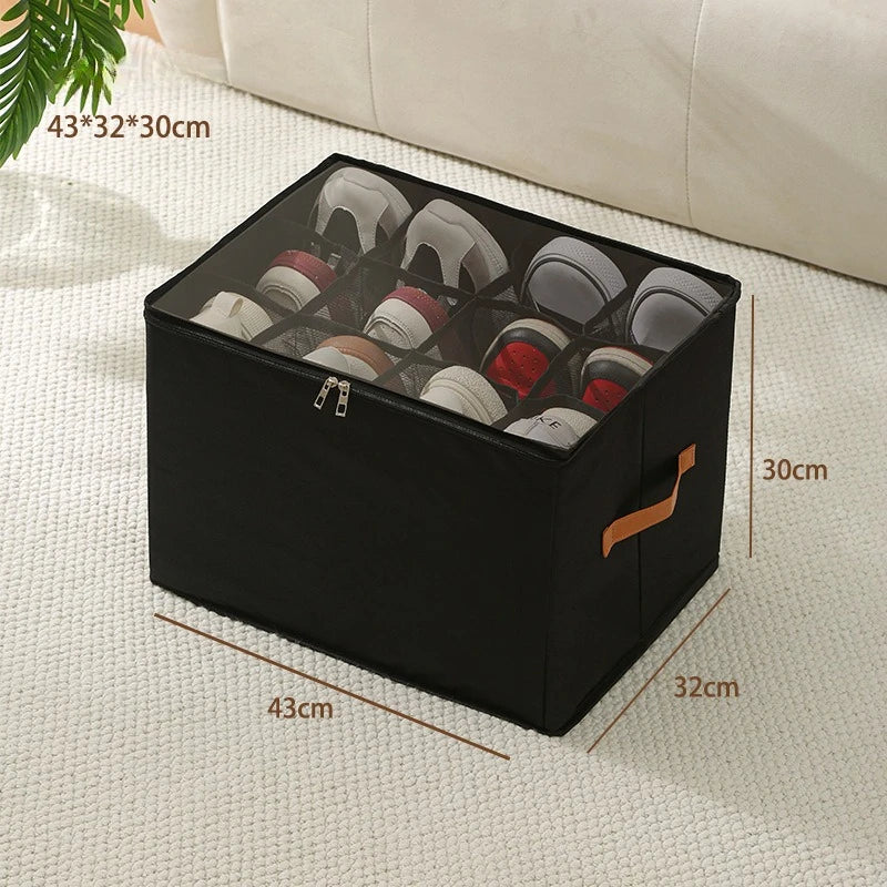 Versatile Foldable Shoe Organizer with Dustproof Lid - Perfect Storage Box for Shoes, Clothes, and Accessories!