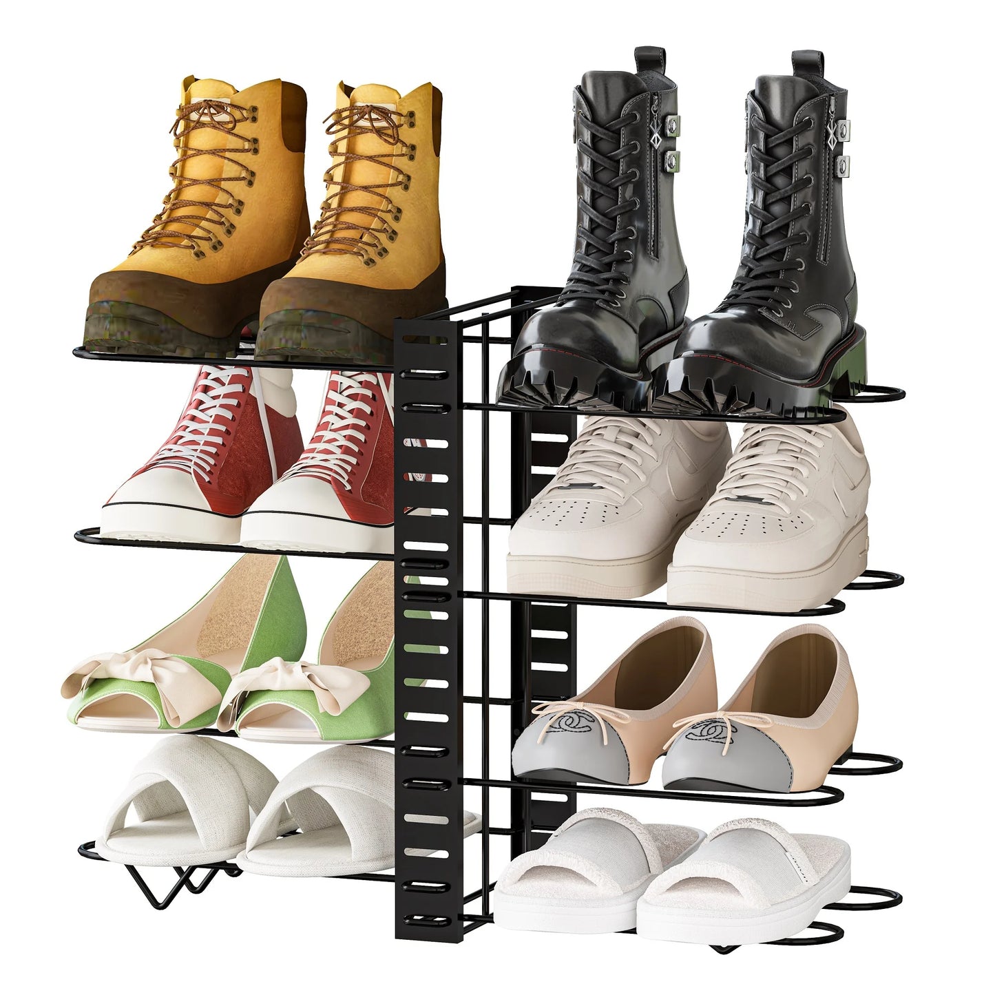8-Tier Pot and Pan Organizer Rack – Upgraded Kitchen Storage Solution for Cookware and Lids
