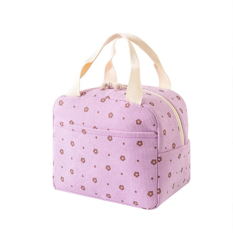 Fancy Corduroy Lunch Bag Student Office Lunch Box Thermal Insulation Bag Waterproof Portable Portable Cute Meal Bag Ice Baga-Dh