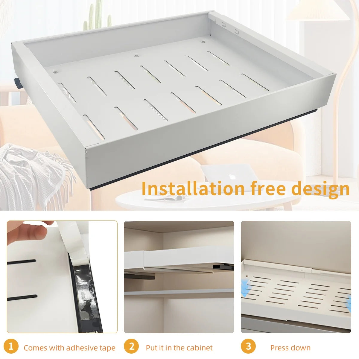 Extendable Pull-Out Cabinet Drawer Organizer - Heavy Duty Sliding Pantry Shelves for Under-Sink Storage