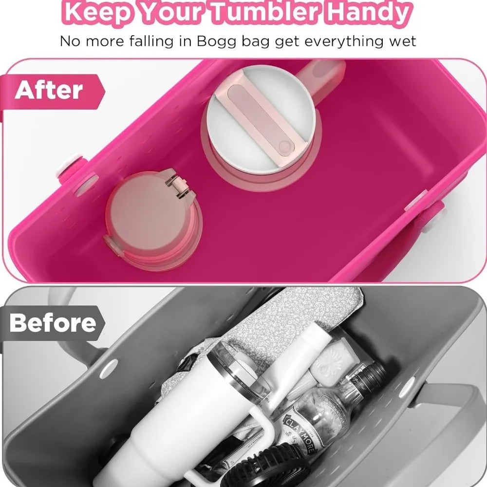 New 2Pcs Silicone Cup Holder for Bogg Bag Portable Anti-Slip Drinks Bottle Case Can Cup Holder for 16-40Oz