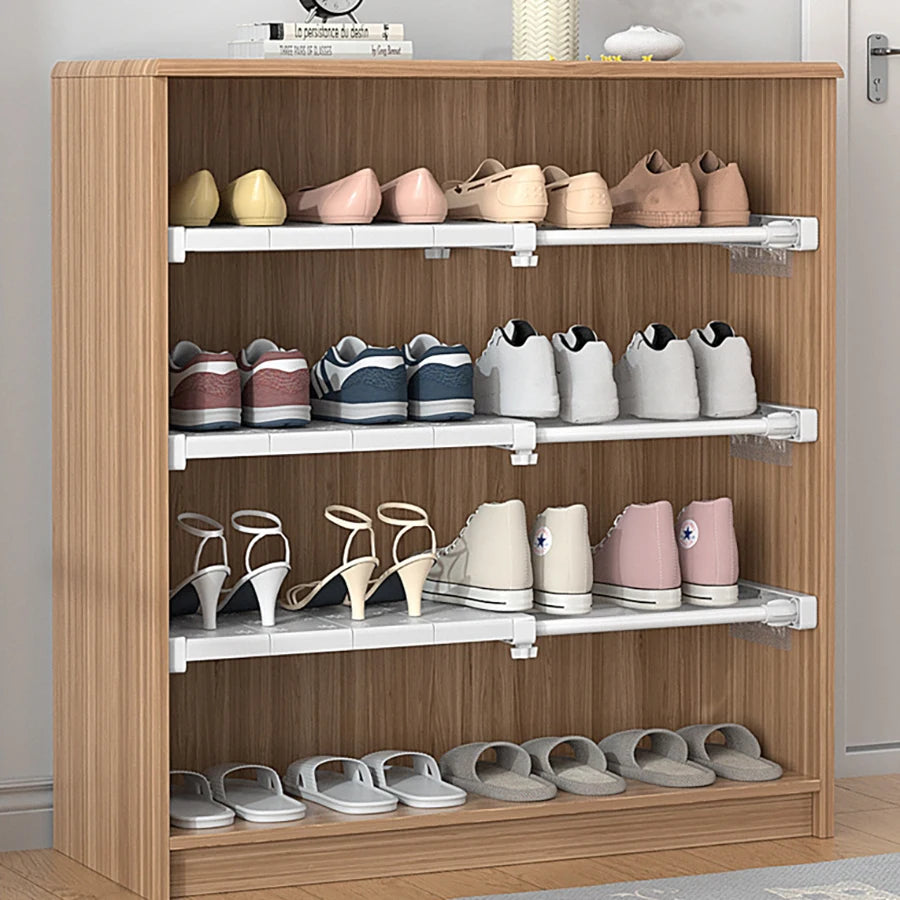 Expandable Metal Closet Organizer - Adjustable Tension Shelf & Rod for DIY Storage Solutions