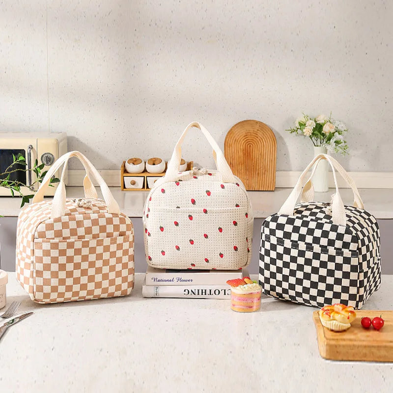 Fancy Corduroy Lunch Bag Student Office Lunch Box Thermal Insulation Bag Waterproof Portable Portable Cute Meal Bag Ice Baga-Dh