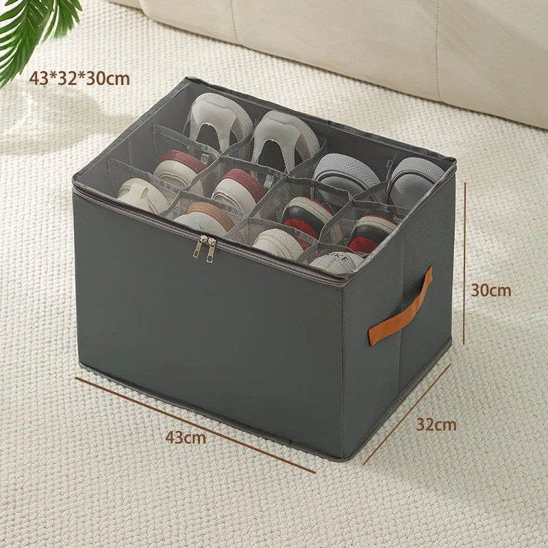 Versatile Foldable Shoe Organizer with Dustproof Lid - Perfect Storage Box for Shoes, Clothes, and Accessories!