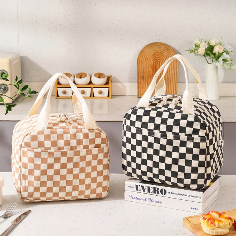 Fancy Corduroy Lunch Bag Student Office Lunch Box Thermal Insulation Bag Waterproof Portable Portable Cute Meal Bag Ice Baga-Dh