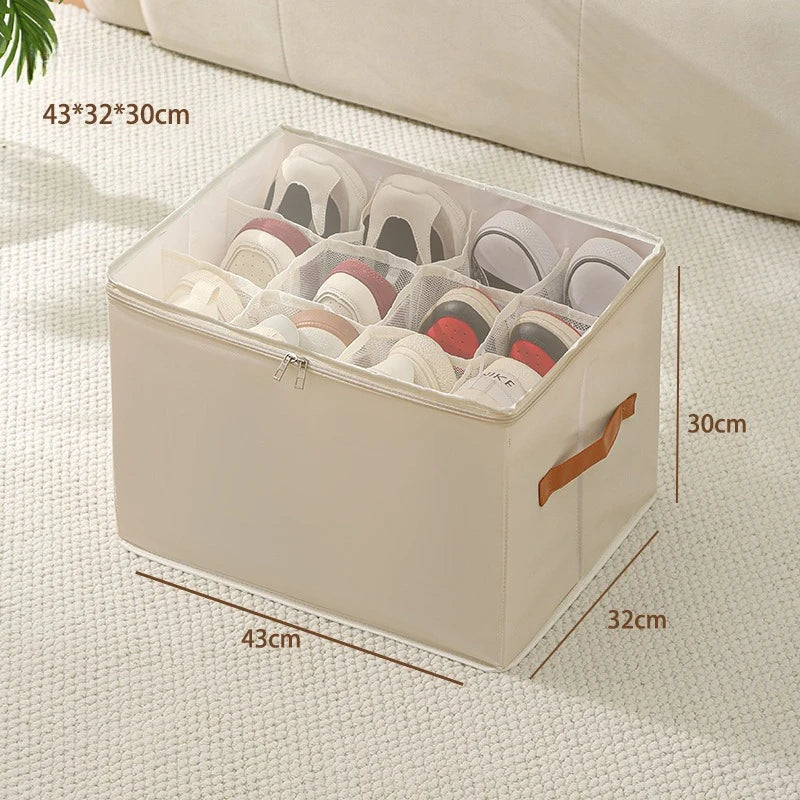 Versatile Foldable Shoe Organizer with Dustproof Lid - Perfect Storage Box for Shoes, Clothes, and Accessories!