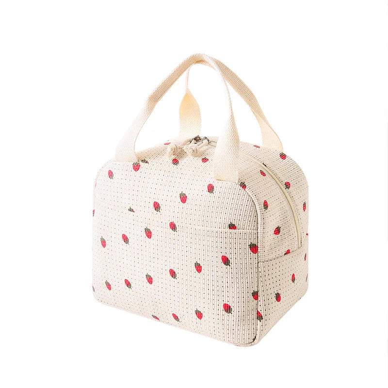 Fancy Corduroy Lunch Bag Student Office Lunch Box Thermal Insulation Bag Waterproof Portable Portable Cute Meal Bag Ice Baga-Dh