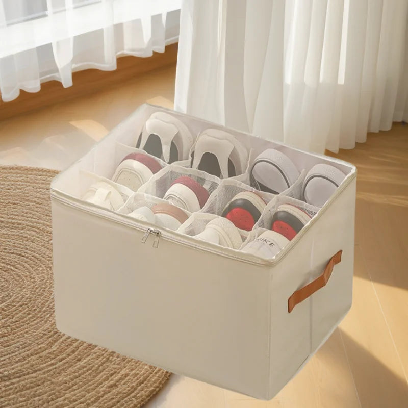 Versatile Foldable Shoe Organizer with Dustproof Lid - Perfect Storage Box for Shoes, Clothes, and Accessories!