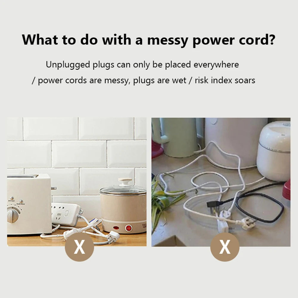 Self-Adhesive Power Cord Organizer - Durable Rubber Cable Holder for Home & Office