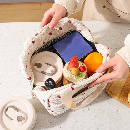 Fancy Corduroy Lunch Bag Student Office Lunch Box Thermal Insulation Bag Waterproof Portable Portable Cute Meal Bag Ice Baga-Dh