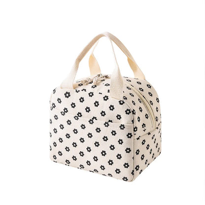 Fancy Corduroy Lunch Bag Student Office Lunch Box Thermal Insulation Bag Waterproof Portable Portable Cute Meal Bag Ice Baga-Dh
