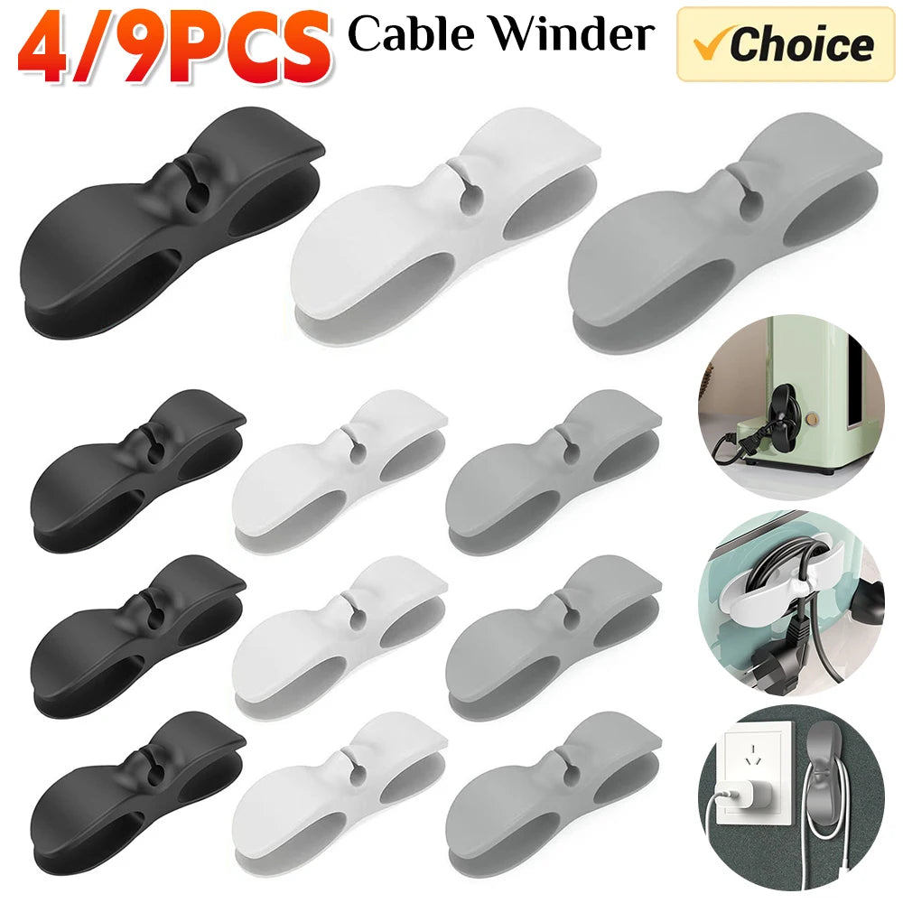 Self-Adhesive Power Cord Organizer - Durable Rubber Cable Holder for Home & Office