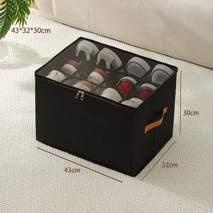 Versatile Foldable Shoe Organizer with Dustproof Lid - Perfect Storage Box for Shoes, Clothes, and Accessories!