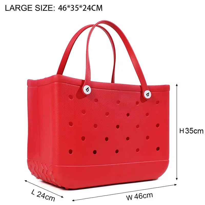 XL Eva Beach Boggs Bag Waterproof Extra Large Tote Bag Beach Basket Women Picnic Handbag 48Cm XL Tote Bag Rubber Shopping Bags