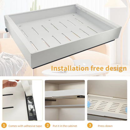 Extendable Pull-Out Cabinet Drawer Organizer - Heavy Duty Sliding Pantry Shelves for Under-Sink Storage