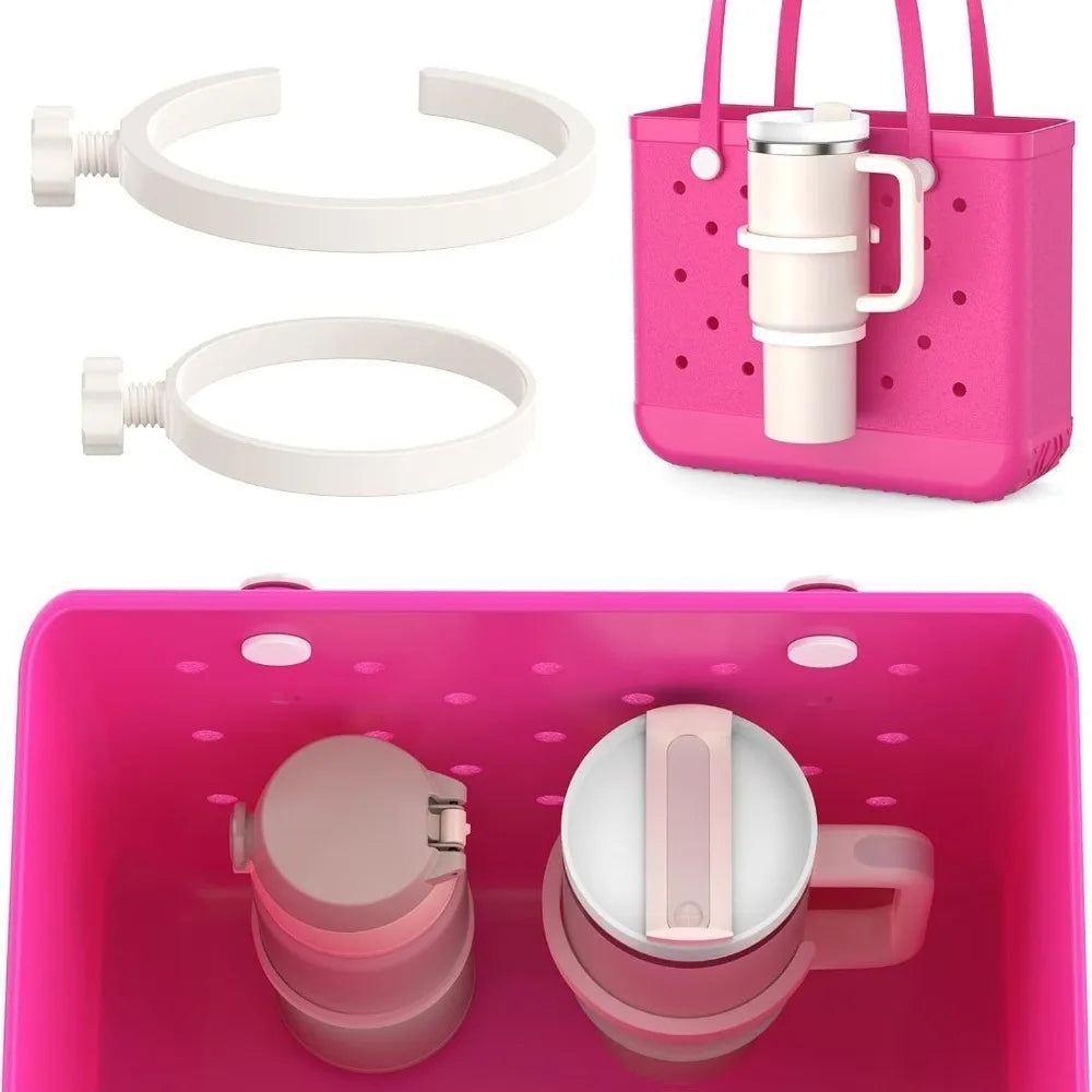 New 2Pcs Silicone Cup Holder for Bogg Bag Portable Anti-Slip Drinks Bottle Case Can Cup Holder for 16-40Oz