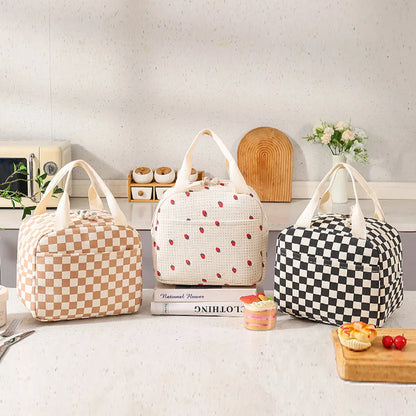 Fancy Corduroy Lunch Bag Student Office Lunch Box Thermal Insulation Bag Waterproof Portable Portable Cute Meal Bag Ice Baga-Dh