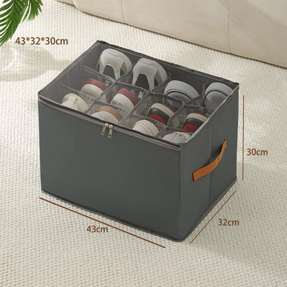 Versatile Foldable Shoe Organizer with Dustproof Lid - Perfect Storage Box for Shoes, Clothes, and Accessories!