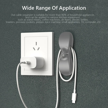 Self-Adhesive Power Cord Organizer - Durable Rubber Cable Holder for Home & Office