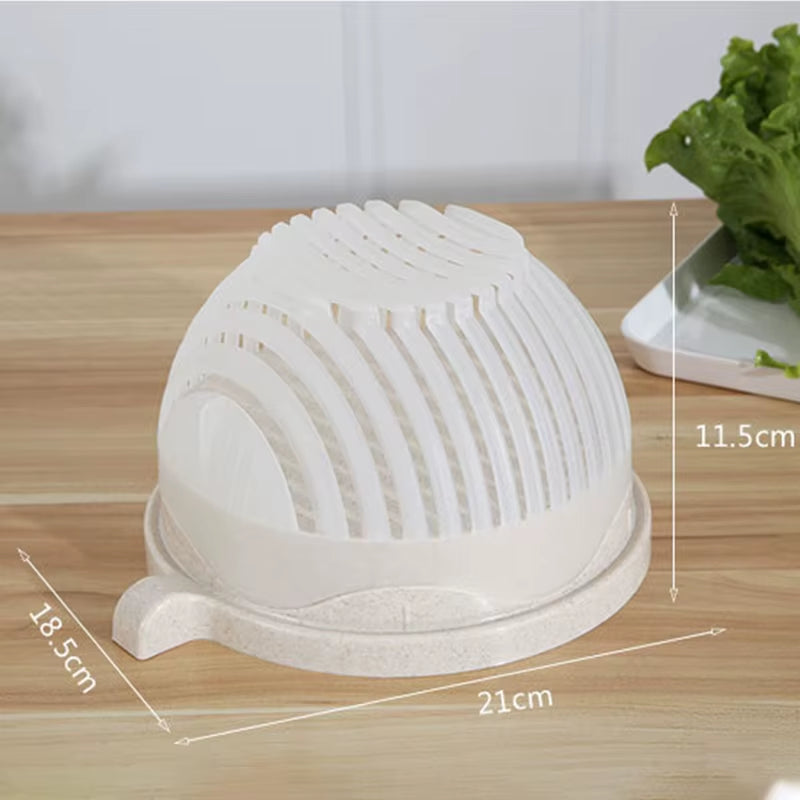 Effortlessly Create Fresh Salads with the 1PC Vegetable Salad Cutter Bowl - Ultimate Kitchen Gadget for Quick and Easy Meal Prep!