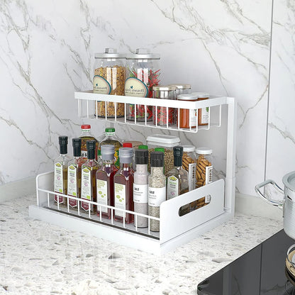 Maximize Your Space with 2 Pack Under Sink Pull Out Organizer - Slide Out Cabinet Storage Shelves