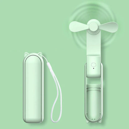 Portable Mini Fan, USB Rechargeable, 3-Speed Adjustable, Foldable Handheld Fan, Suitable for Women, Travel, Outdoor Use